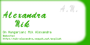 alexandra mik business card